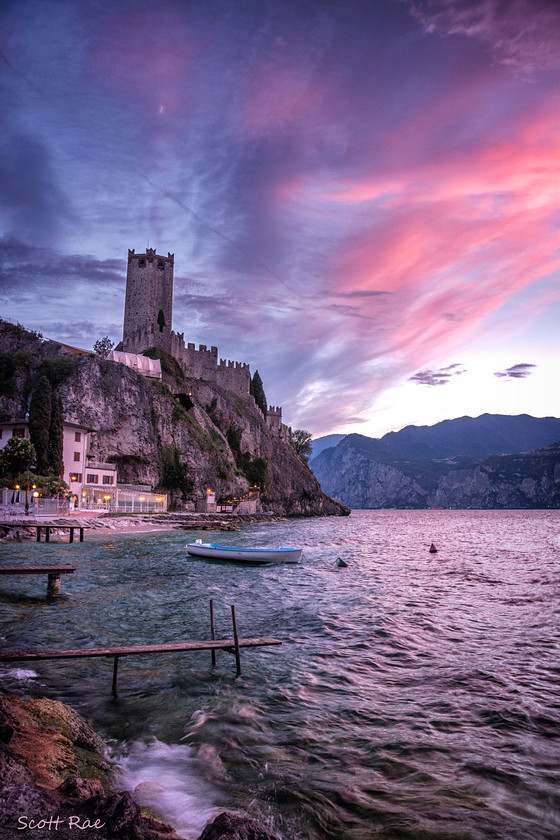 DSC 8181 
 Keywords: Italy Europe lake sunset water mountains castle world