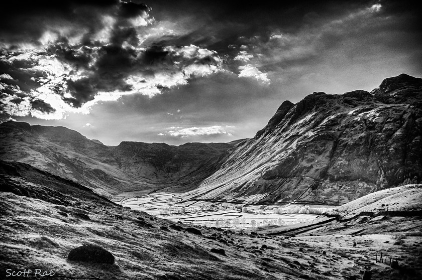 Langdale-Pikes-sunset-in-IR 
 Keywords: uk nw england summer mountains trees infrared b&w sunset