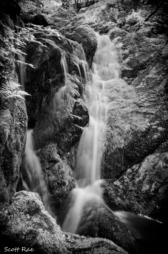 Stockghyll-Force-in-Infrared 
 Keywords: uk nw england summer water waterfall river trees infrared b&w